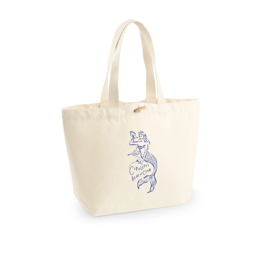 Beach Club Mermaid Tote with Wood Toggle